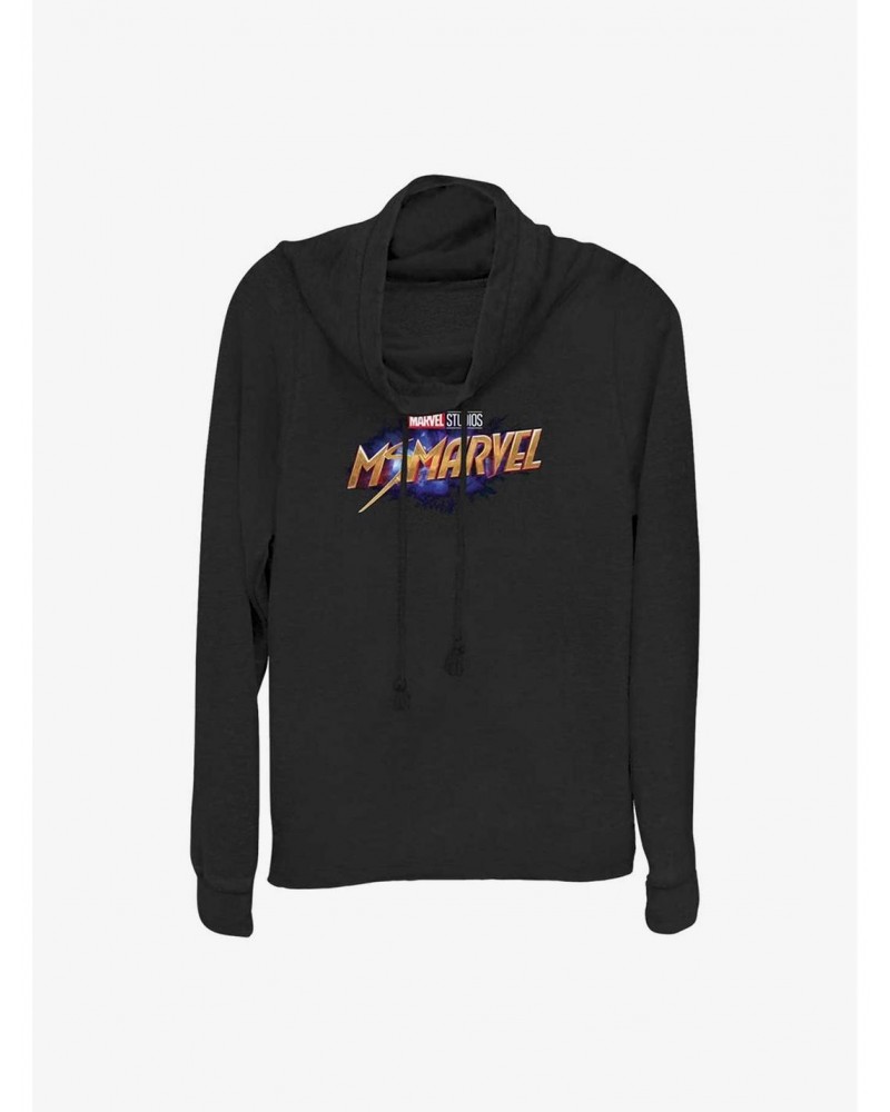 Marvel Ms. Marvel Logo Cowlneck Long-Sleeve Girls Top $11.85 Tops