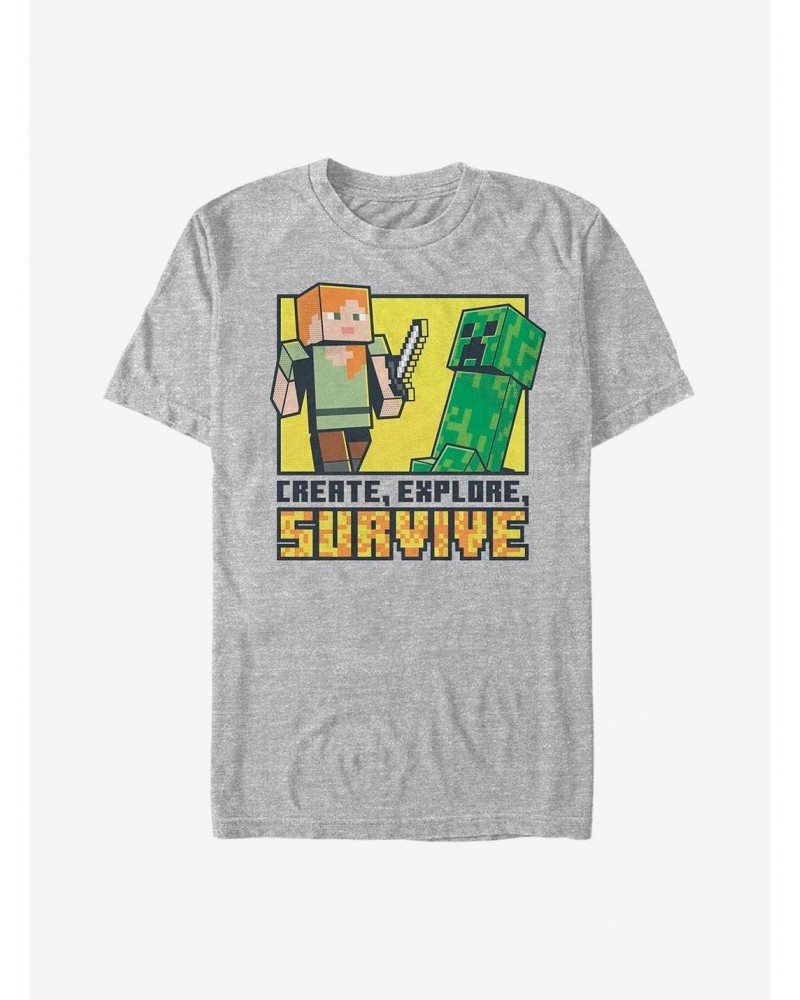 Minecraft Create Explore Survive T-Shirt $5.74 T-Shirts