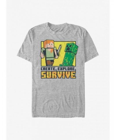 Minecraft Create Explore Survive T-Shirt $5.74 T-Shirts