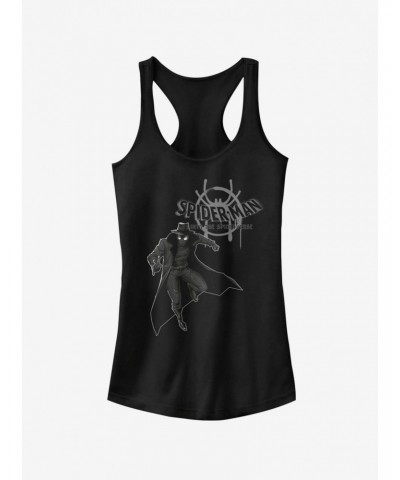 Marvel Spider-Man: Into The Spider-Verse Spider-Man Noir Girls Tank Top $8.57 Tops