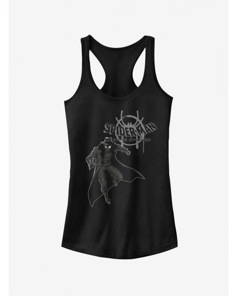 Marvel Spider-Man: Into The Spider-Verse Spider-Man Noir Girls Tank Top $8.57 Tops