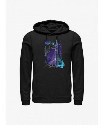 Disney Pixar Lightyear Ship Schematic Hoodie $16.61 Hoodies