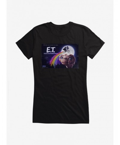 E.T. 40th Anniversary Flying Bicycle Rainbow Flight Girls T-Shirt $7.47 T-Shirts