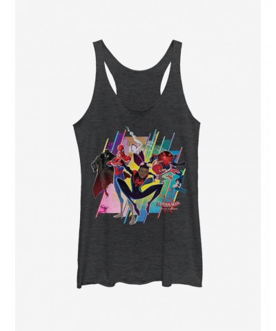 Marvel Spider-Man: Into The Spider-Verse Group Heathered Girls Tank Top $8.91 Tops