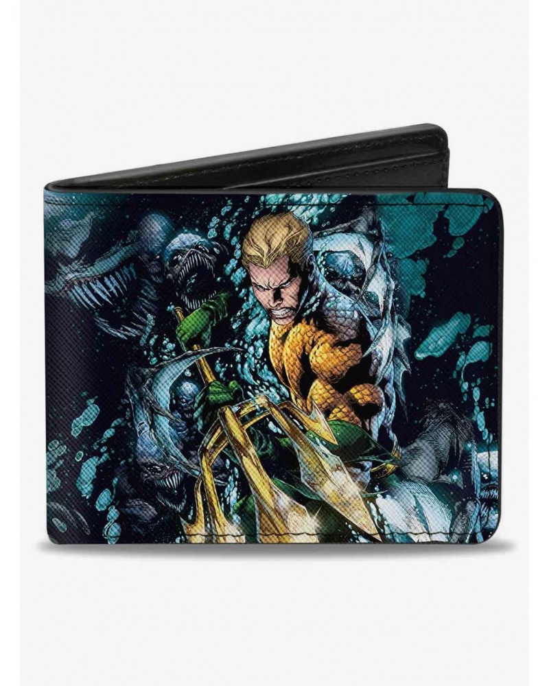 DC Comics Aquaman New 52 The Trench Underwater Comic Book Cover Pose Bifold Wallet $9.82 Wallets