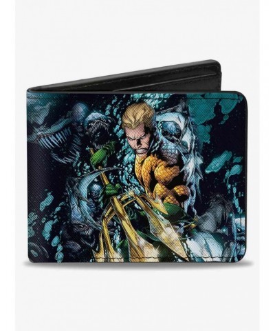 DC Comics Aquaman New 52 The Trench Underwater Comic Book Cover Pose Bifold Wallet $9.82 Wallets